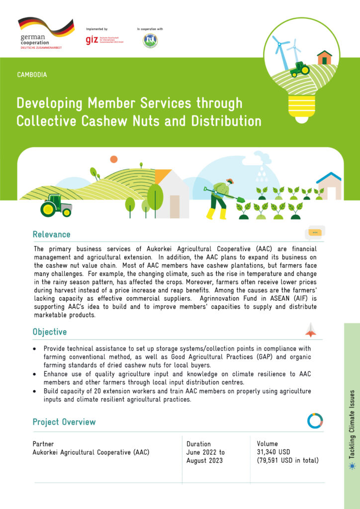 AIF Factsheet_Developing member services through collective cashew Nuts and distribution