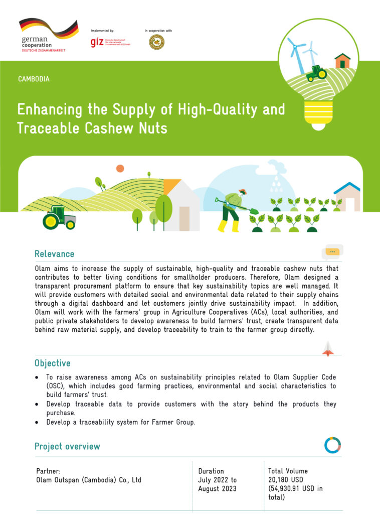 AIF Factsheet_Enhancing the supply of high-quality and traceable cashew nuts